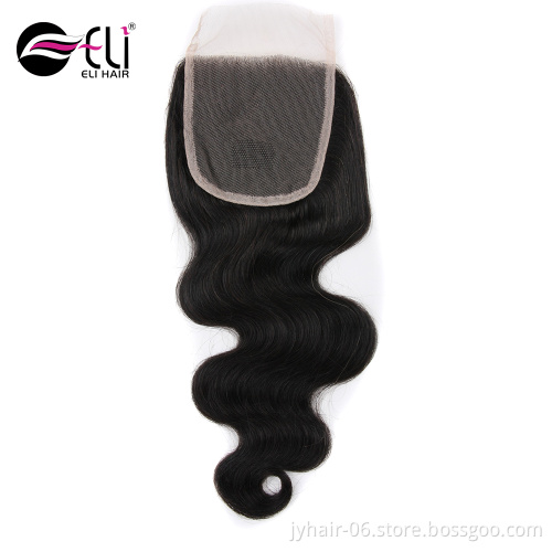 Factory price uprocenssed mink brazilian reliable natural 4x4 water wave hair closure